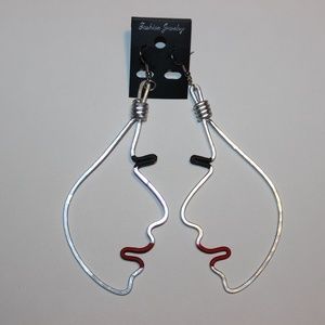 Silver Face Earrings